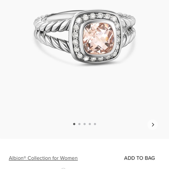 David Yurman Ring Petite Albion- 
Sterling Silver with Morganite - Picture 3 of 8